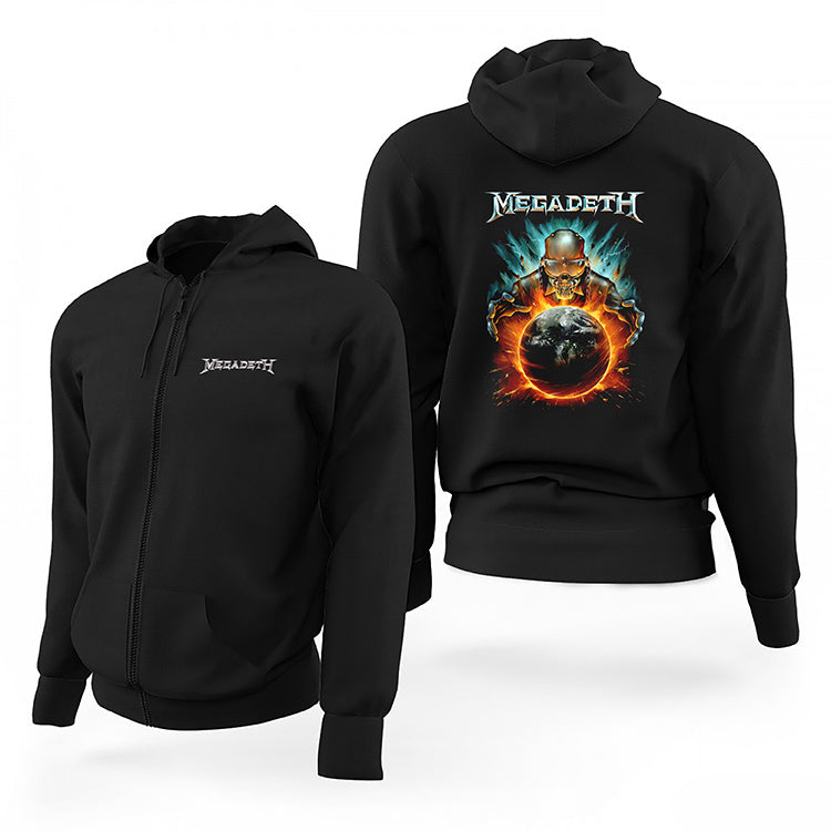 Megadeth World King Zippered Hooded Sweatshirt